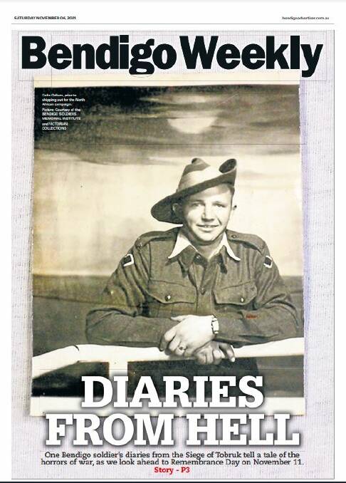 Front cover of the Bendigo Weekly the day the story on Odlum's war diary was published.