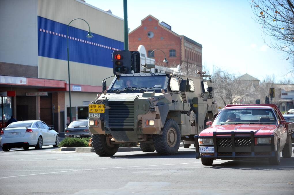 A Bushmaster being tested in central Bendigo in 2010. Picture: BILL CONROY