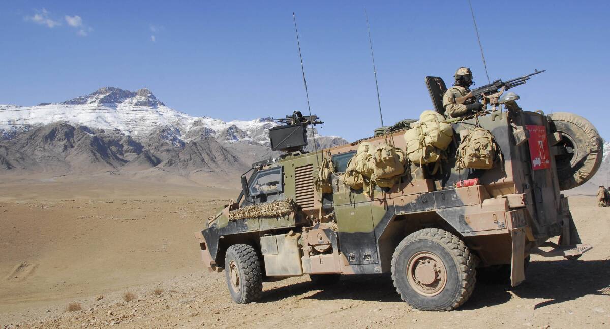 Soldiers in a Bendigo-built bushmaster serving in Afghanistan. Picture: DEPARTMENT OF DEFENCE