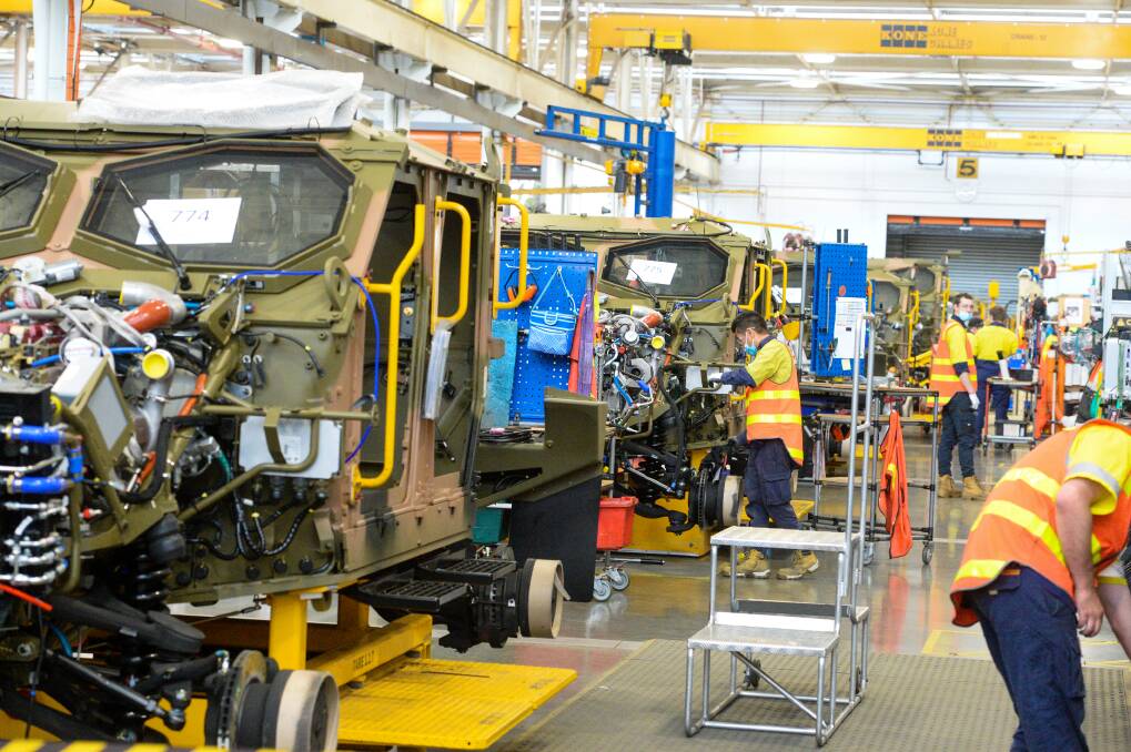 Australia manufactures a host of vehicles and parts including in Bendigo at the Thales factory. The industry is strong despite the perception it folding when the last big auto manufacturers left, a new paper observice. Picture: DARREN HOWE