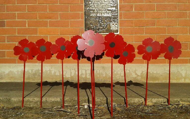 Some of the poppies that have been placed at the Inglewood Cemetery. Picture: SUPPLIED