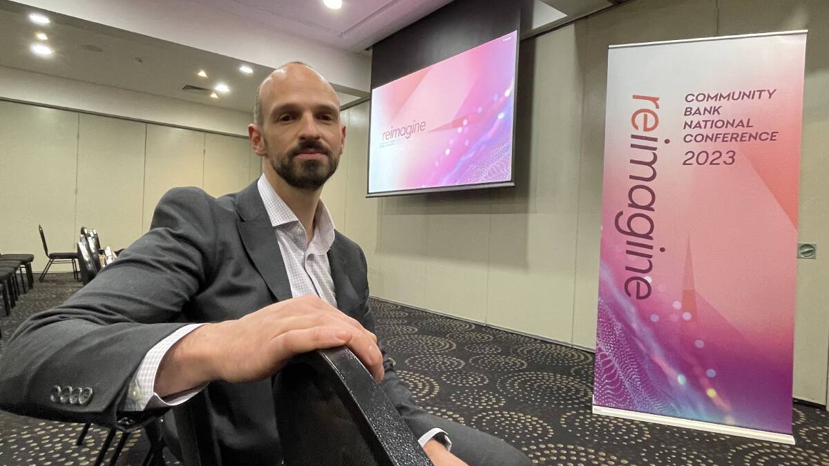 Fraud fighter Jason Gordon at Bendigo Bank's Community Bank National Conference 2023, after launching a new education program. Picture by Tom O'Callaghan