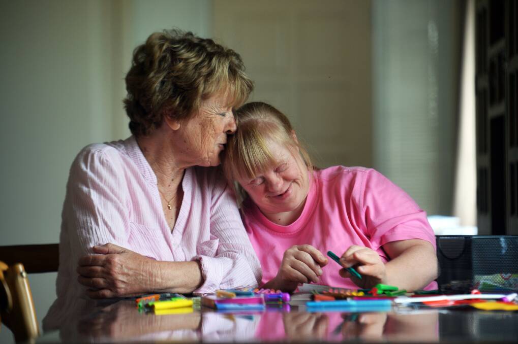 WAITING: Helen Wemyss and daughter Susie are hoping NDIS funding could provide certainty for the future. Picture: BRENDAN MCCARTHY