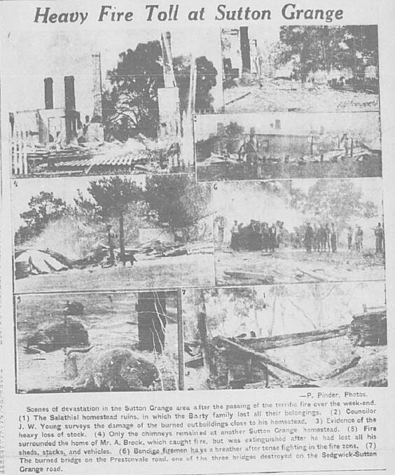 Images of the devastation left in the fire's wake published in the Bendigo Advertiser on the Money. Picture: COURTESY OF THE BENDIGO LIBRARY 