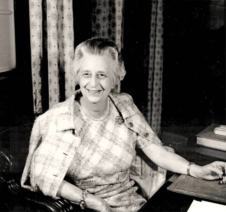 Dame Merlyn at her desk in the Myer Lonsdale store, 25 May 1972. Picture: SUPPLIED