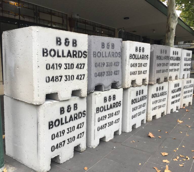 PROTECTION: Bollards are appearing at key locations in the CBD as security preparations continue for the Bendigo Easter Festival and Anzac Day march.
