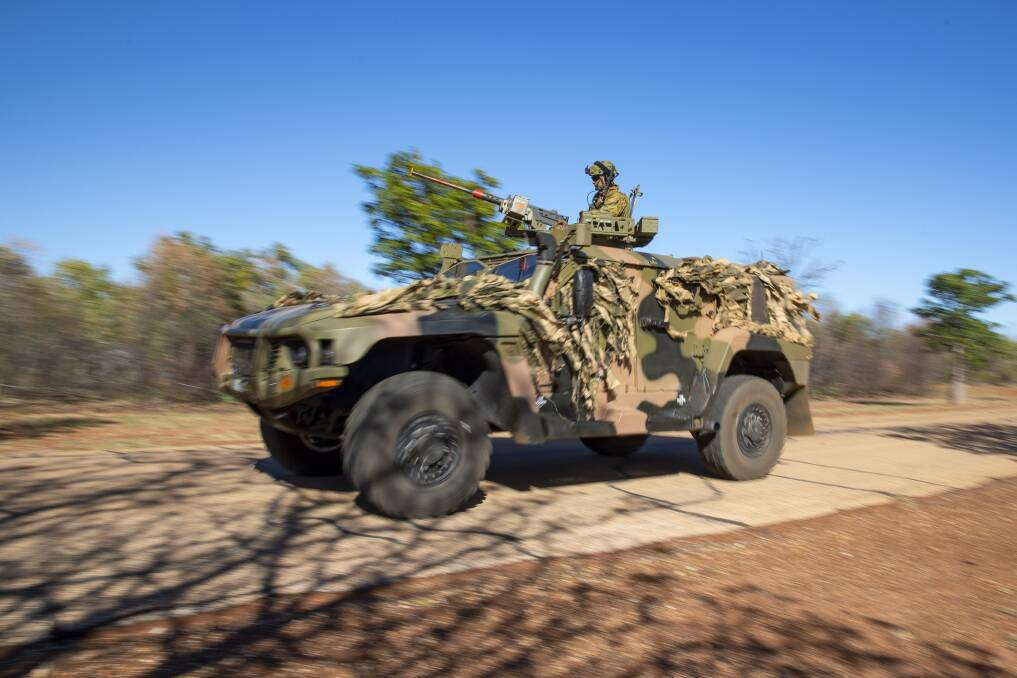 A Hawkei deployed during Operation Talisman Sabre military exercises in Western Australia in July. Picture supplied/Annika Smit