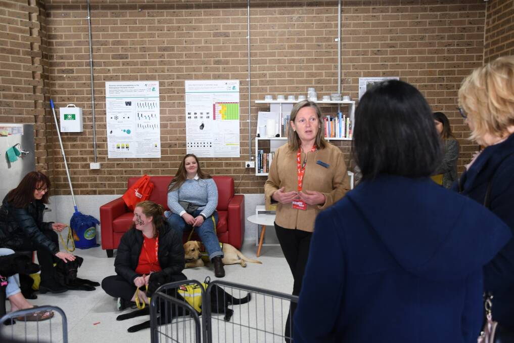CHANCE TO SHOW COURSES: Psychology head of department, Professor Pauleen Bennett shows visitors around the Dog Lab at La Trobe University's Bendigo campus. Pictures: EMMA D'AGOSTINO