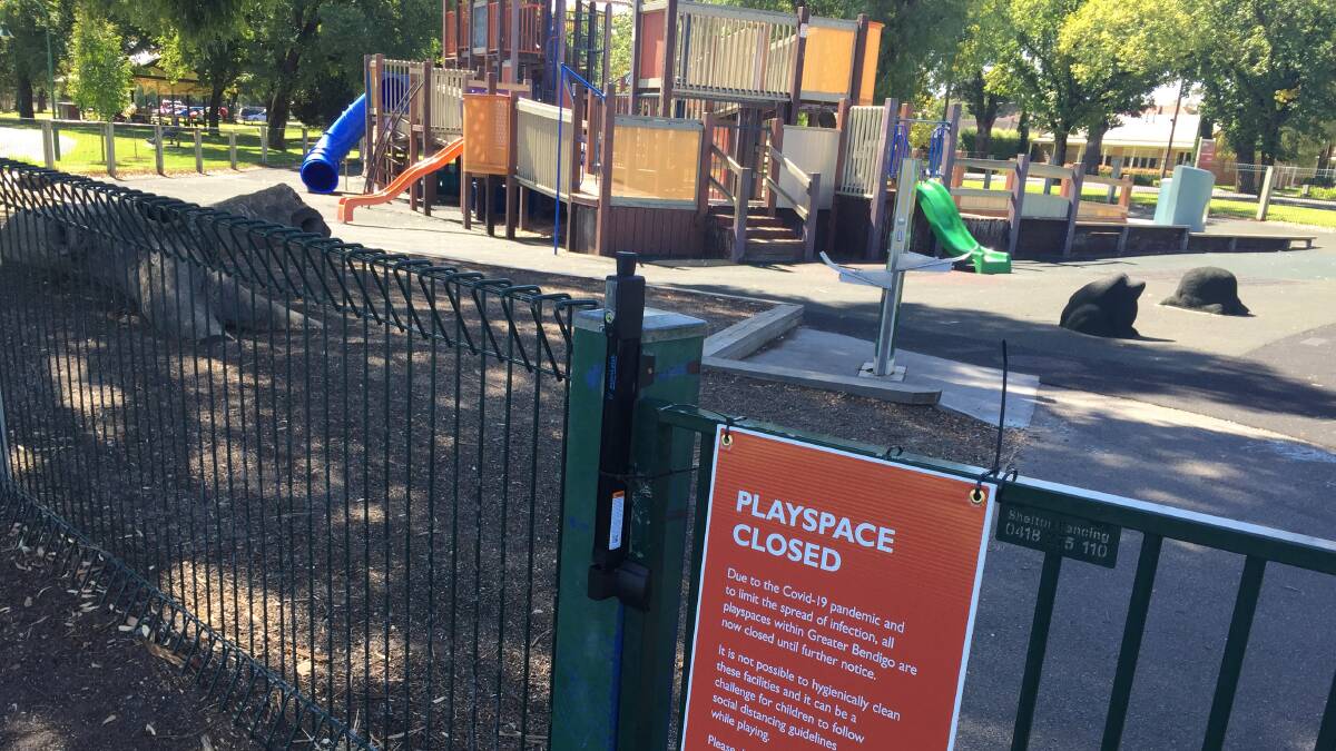 IDLE: Lake Weeroona's playground is shut and parents are being urged not to let children play at 133 other public spaces. Picture: TOM O'CALLAGHAN