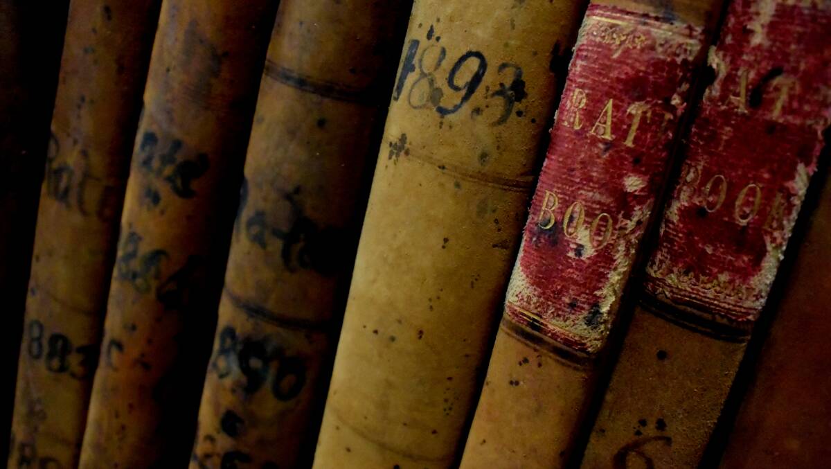 HISTORY IN YOUR HANDS: Rates books housed at the Bendigo Regional Archive Service. Picture: TOM O'CALLAGHAN