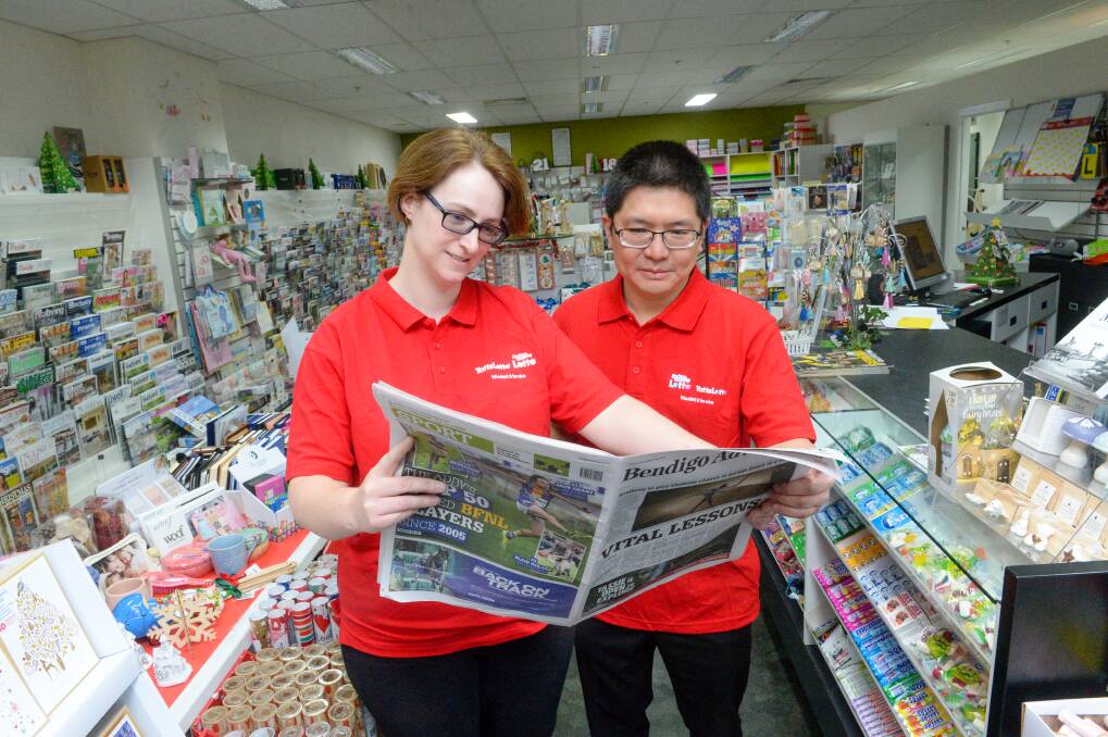 NEW OWNERS: Alisa and Jehn Lim are learning the ropes at the newsagency they bought during lockdown, while based in Western Australia. Picture: DARREN HOWE