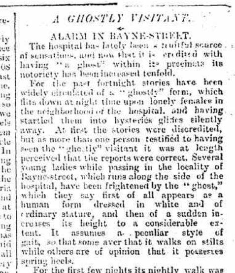 The Bendigo Advertiser's first story about the Bayne Street Ghost. Image: TROVE