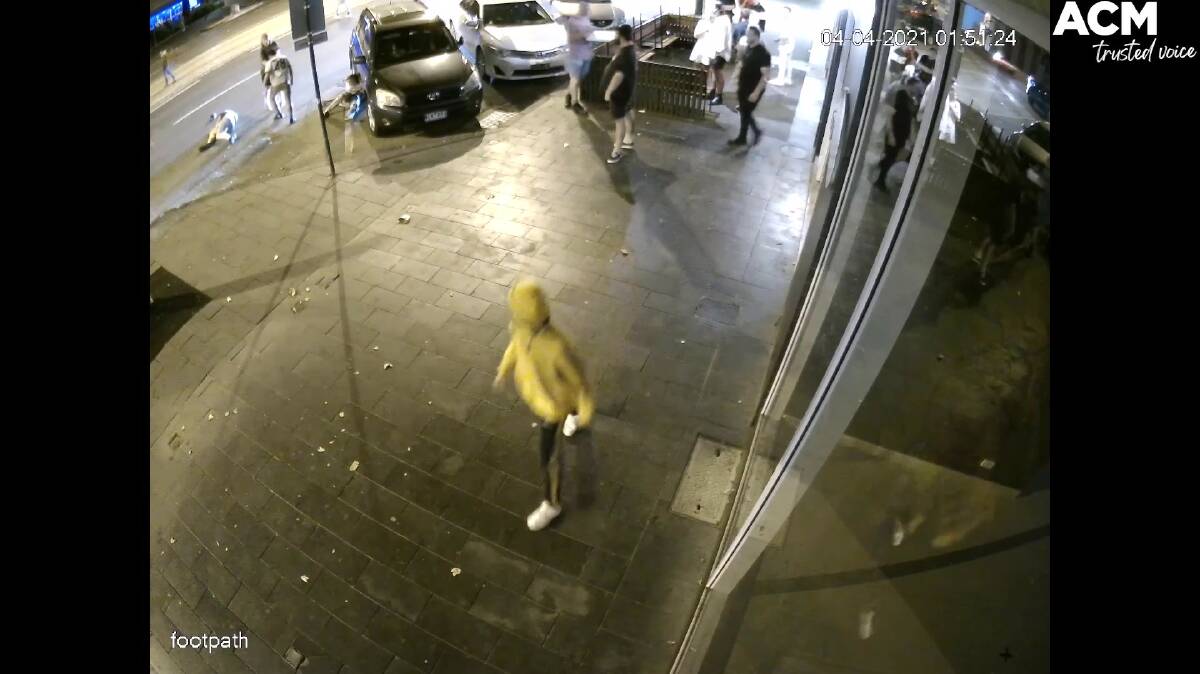 A still from the CCTV video played to the court.