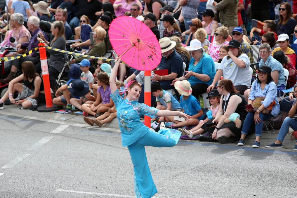 A performer at the 2019 Easter parade in Bendigo. Picture: DARREN HOWE