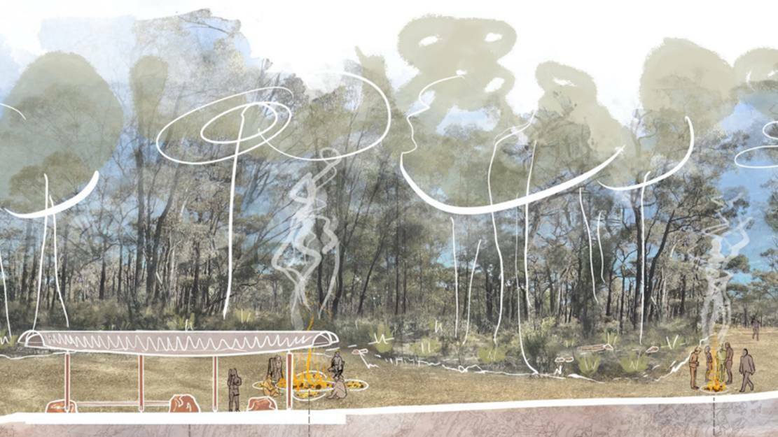 Conceptual artwork showing an impression of the final campsite. Picture: SUPPLIED