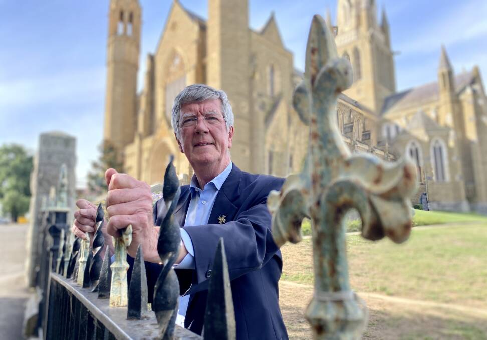 The Very Reverend Brian Boyle is deeply disappointed that ribbons protesting and acknowledging the Catholic church's role in institutionalised sexual abuse have been removed. Picture: SUPPLIED