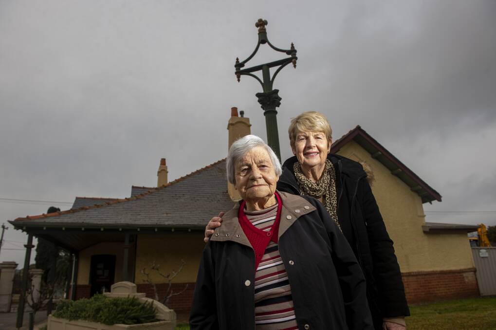 LOST AND FOUND: June Bright and Di McCulloch are direct descendants of FM Brown, whose long-lost bell will soon be returned to a pole at the Bendigo Cemetery. Picture: DARREN HOWE