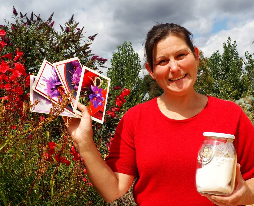 Rosie Panic with some of the products she will showcase at an upcoming sustainable living festival in Bendigo. Picture: SUPPLIED