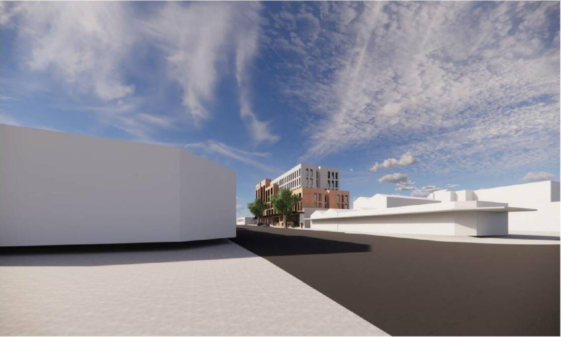 An artist's impression of the building from Myers Street. Picture: SUPPLIED