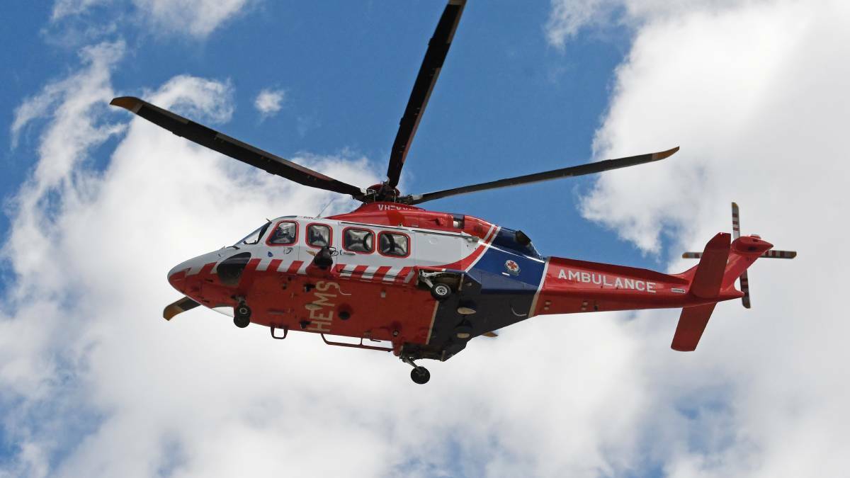 Air ambulance on scene after serious collision