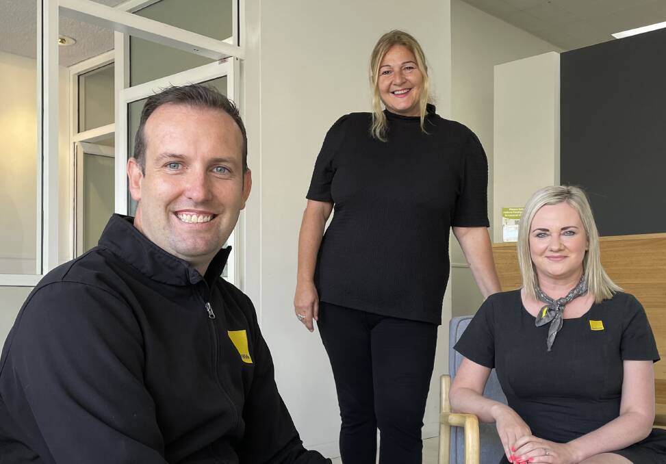 Bendigo real estate agent Rory Somerville with Barry Plant Bendigo property manager Betty Shalevski and Ray White Bendigo property manager Emily Bush. Picture by Tom O'Callaghan.