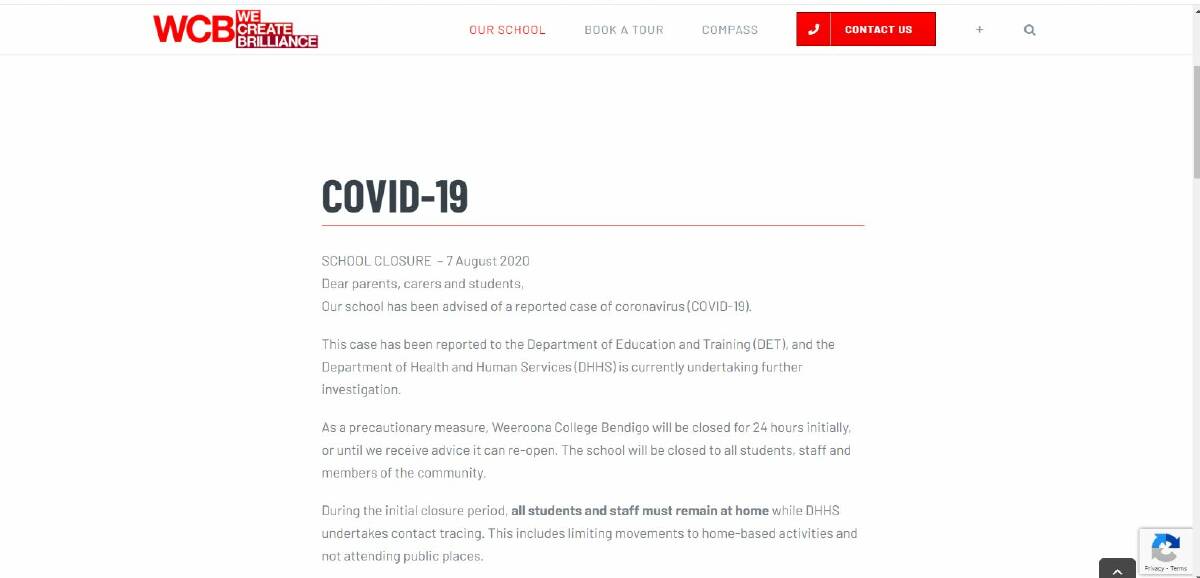 Weeroona College Bendigo confirms COVID-19 case