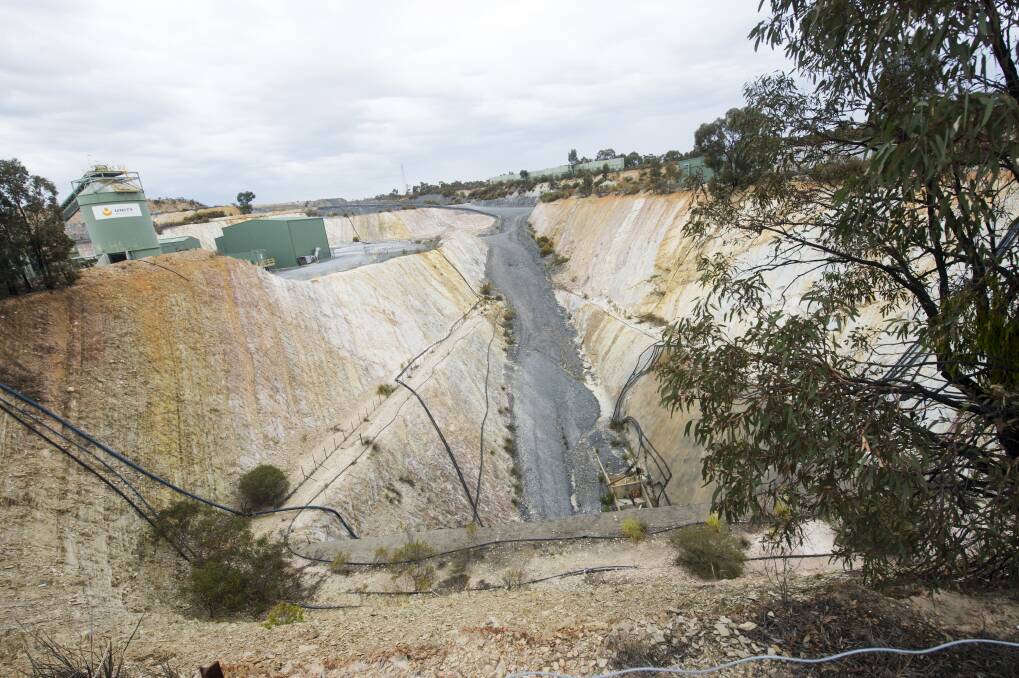 A path leading down to the entrance of the Swan Decline, an underground tunnel running underneath Bendigo to gold bearing rock. The picture also includes part of the green processing plant. Picture: DARREN HWOE
