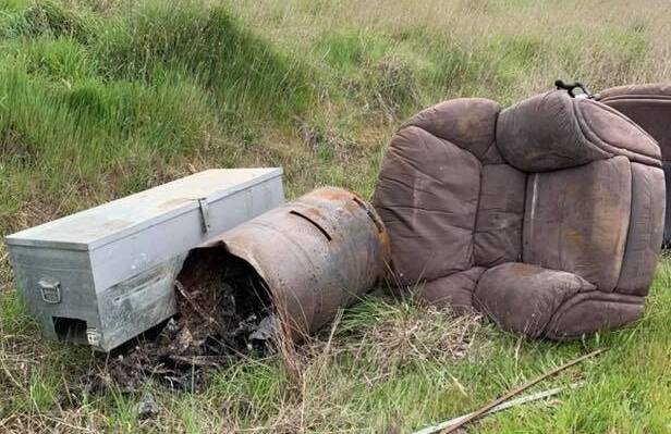 DUMPED: rubbish on the side of a greater Bendigo road. A resident south of Strathfieldsaye says dumping has become more common recently. Picture: SUPPLIED