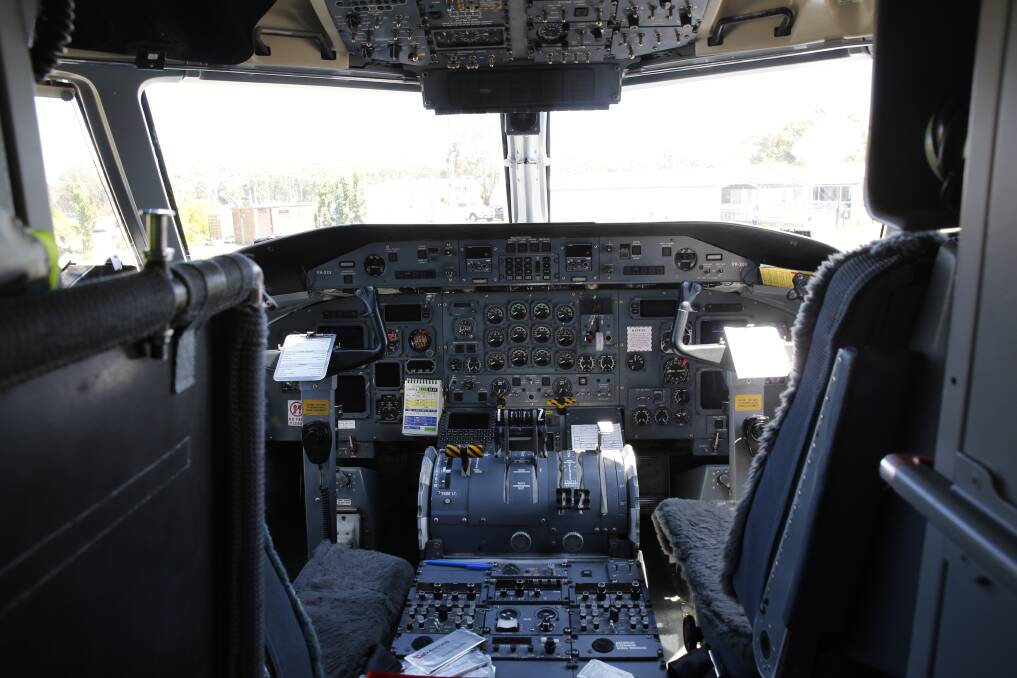 The inside of a Qantas airplane servicing the Bendigo to Sydney route. The City of Greater Bendigo hopes it is just the first of many new planes travelling from interstate. Picture: EMMA D'AGNOSTINO