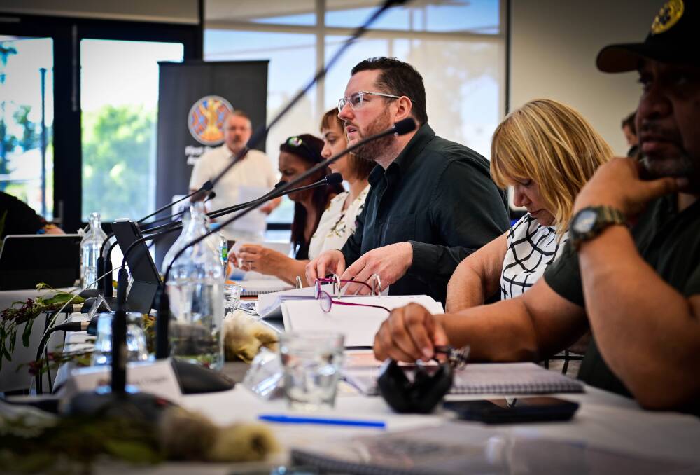 Marcus Stewart among First Peoples' Assembly officials meeting in Bendigo last week. Picture: BRENDAN McCARTHY