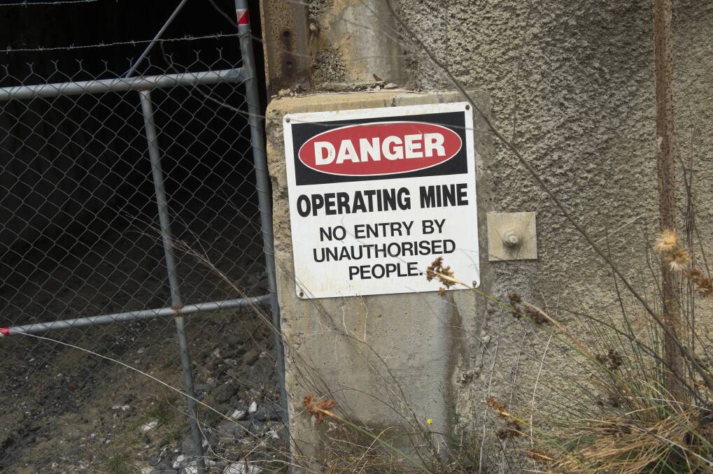 A sign at the entrance to the Swan Decline, which is expected to be rehabilitated in coming years. Picture: DARREN HOWE