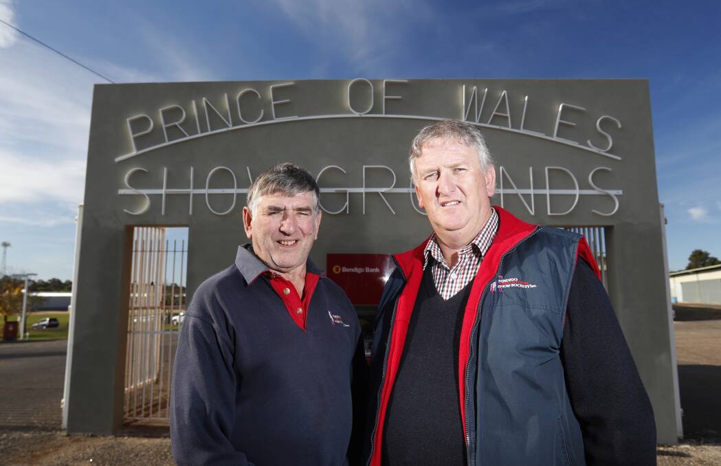 LEGACY: Rob O’Neill has left after 38 years of service and Rod Bowles is finishing his role as secretary of the Bendigo Show Society. Picture: GLENN DANIELS
