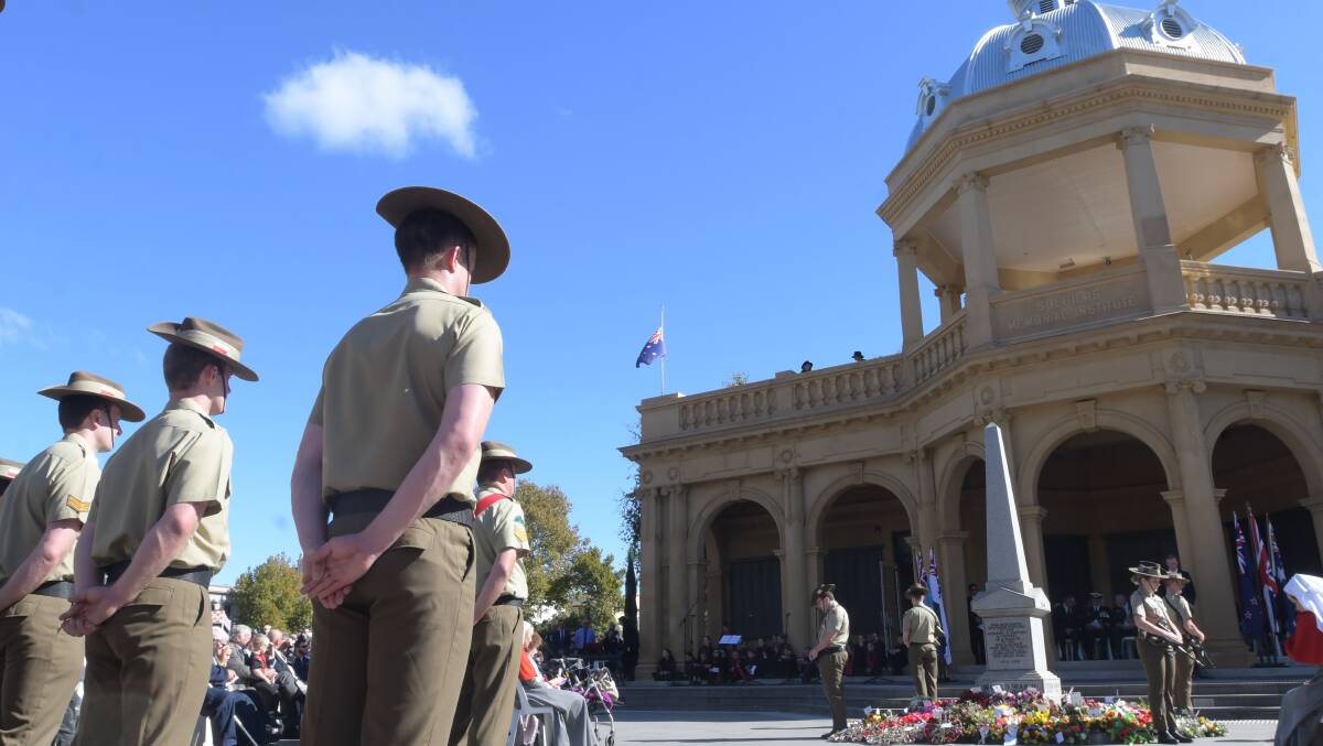 Next generation: Armed forces personnel at Anzac Day events in Bendigo. Picture: NONI HYETT