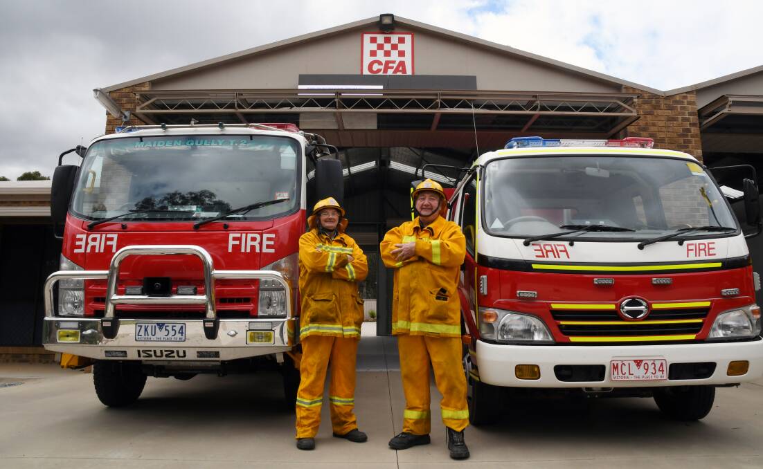 Open day: Maiden Gully fire fighters Stan Dole and Brian Perry
Picture: ASHLEY FRITSCH