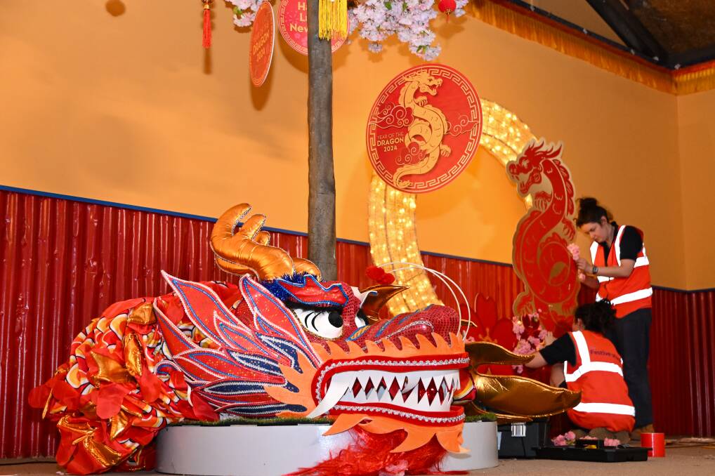 Getting ready at the Great Stupa for the Lunar New Year celebrations, Picture by Enzo Tomasiello