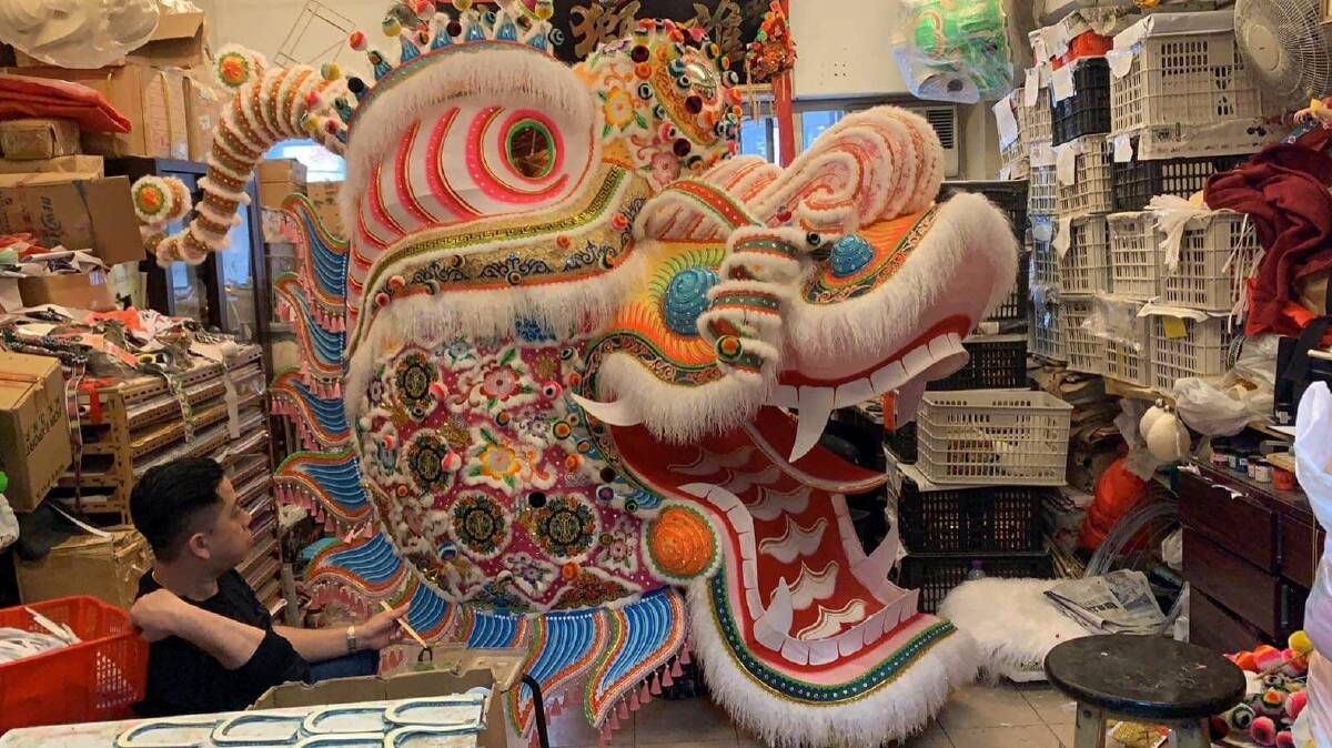 New dragon: Dai Gum Loong in the Hong Kong workshop where it is being created. Picture: City of Greater Bendigo and Golden Dragon Museum