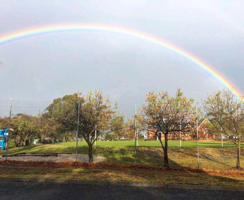Break in the weather: This beautiful picture was taken by Kellie Hearps at California Gully Primary School this morning.