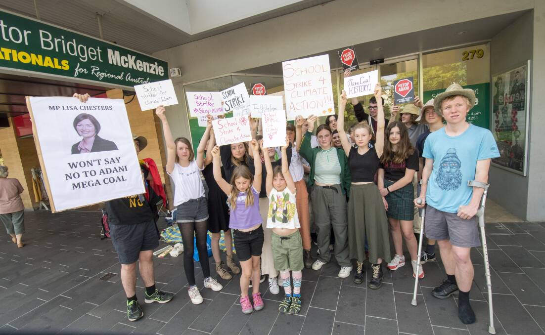 We want change: Student climate change protesters in Bendigo this month. Picture: Darren Howe