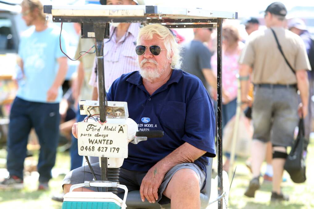 Looking for some help: Keith Taylor at last year's swap meet. Picture: GLENN DANIELS