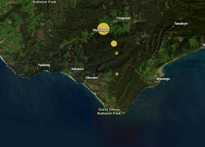 Four quakes have been recorded in the Otway Ranges since October 22. Image from earthquakes.ga.gov.au