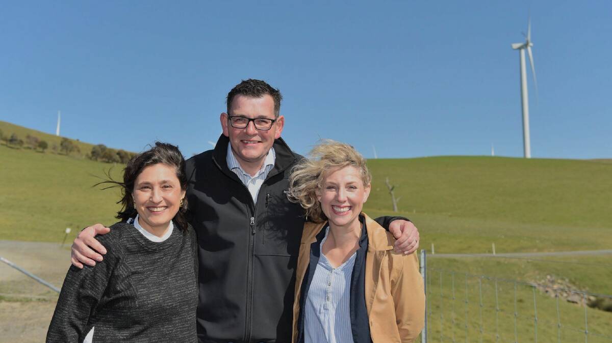 On the campaign trail: Lily d'ambrosio, Daniel Andrews and Sarah De Santis in Ararat  Picture: Lily d'ambrosio/twitter