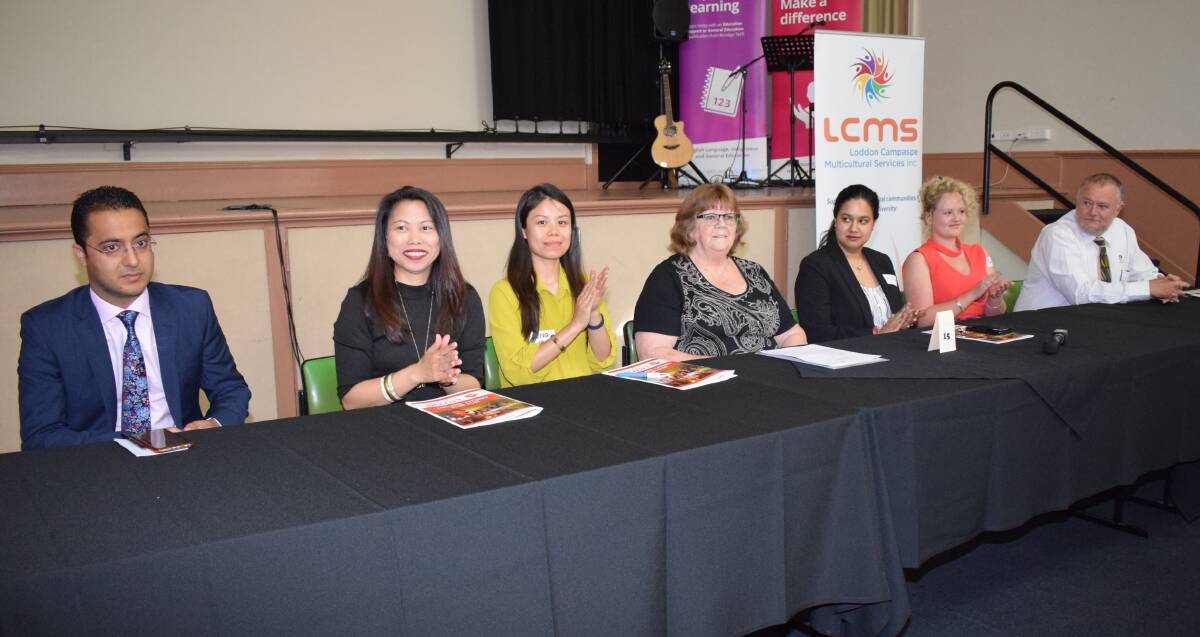 LCMS board members, from left, Abhishek Awasthi, Lilian Nieves-Calingdon, Dung Vu, Bev Bof, Shivali Chatley, Tayla Hansen and Glynn Jarrett. Picture: CONTRIBUTED