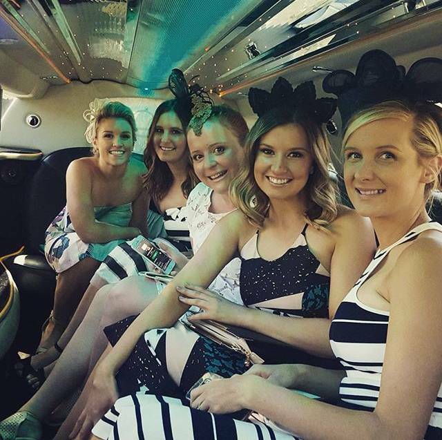 INSTAGRAM - @rhirobs: Off to the cup with my girls. Thank you so much to @bendigomarketplace for this amazing prize (how great is this limo!) and thankyou to @hairhouse_warehouse_bendigo for our gorgeous hair! #bendigocup