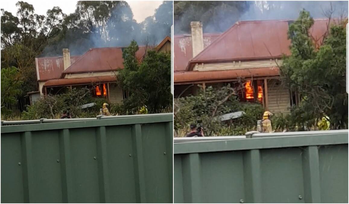 Stills from a video of the house fire taken by neighbour Maddy Bradley.