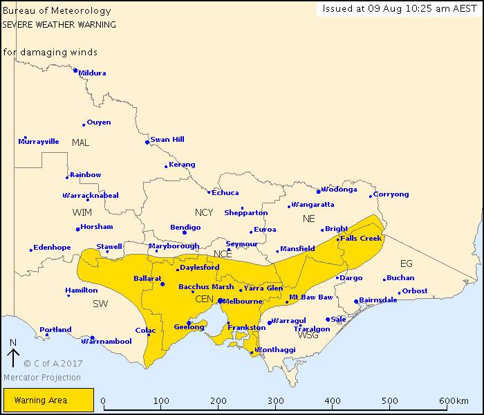 Winds on the way for central Victoria