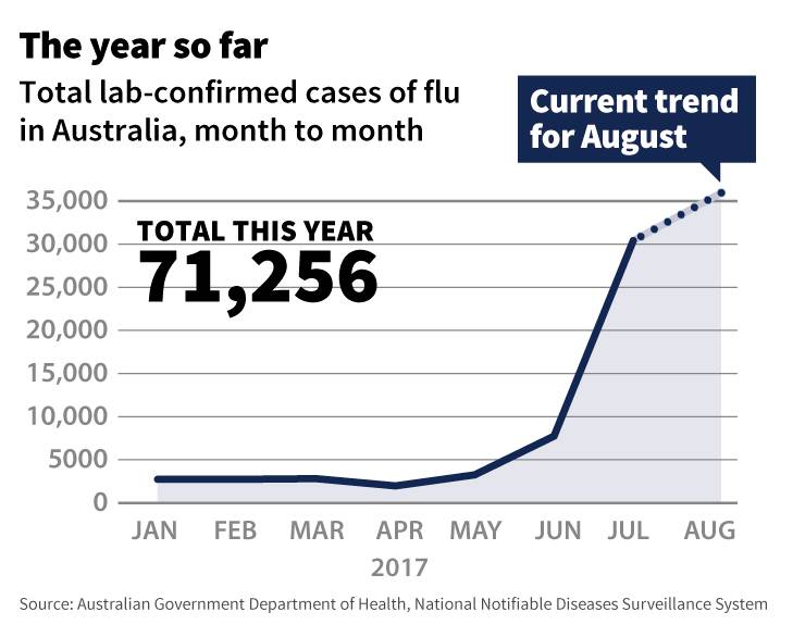 Australia in grips of worst flu season in at least 15 years