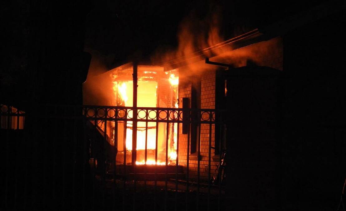 Firefighters were called to the blaze in Energetic Street just after 2.30am. Picture: Daniel Kirby