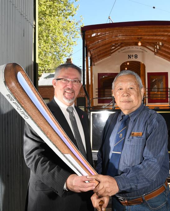Dr Andrew Barling and Dennis O'Hoy are among those who will carry the Queen's Baton in Bendigo. Picture: NONI HYETT