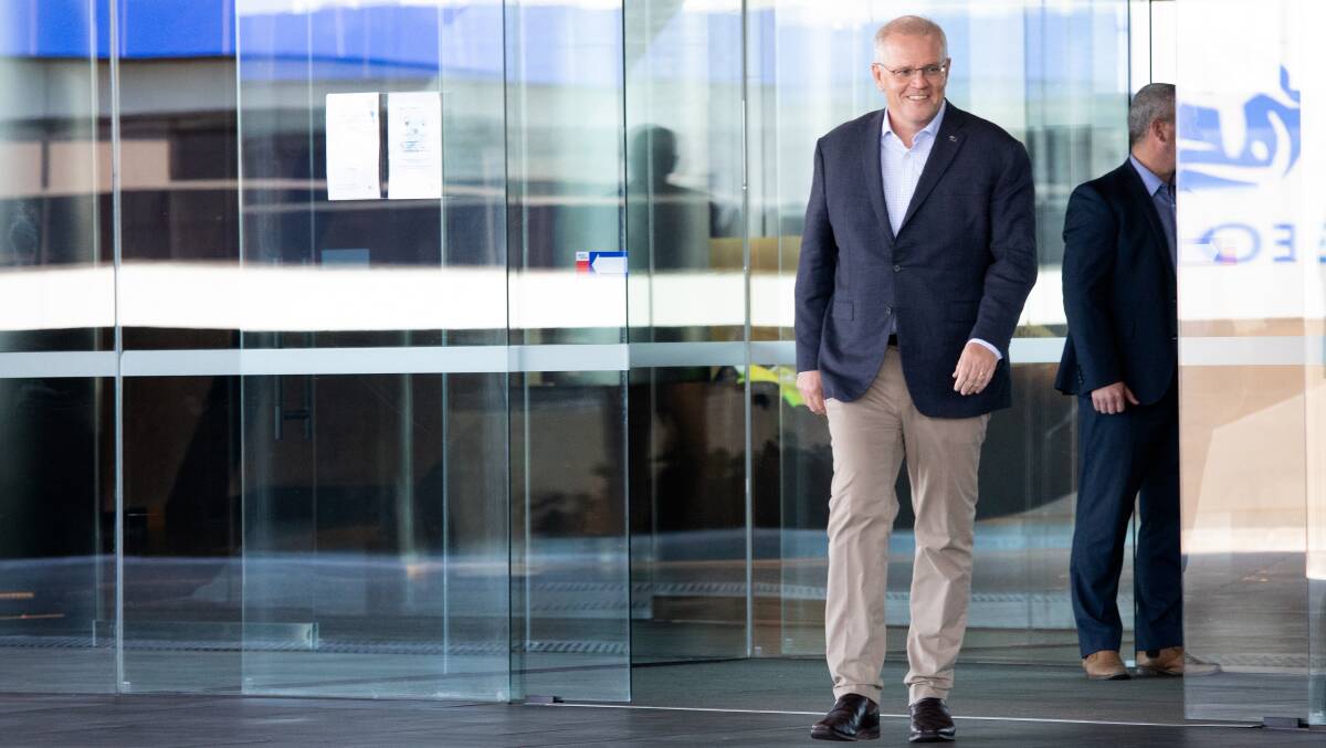 Scott Morrison in Melbourne last week during the election campaign. Picture: James Croucher