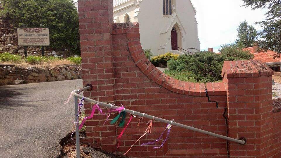 Child abuse ribbons stripped from church